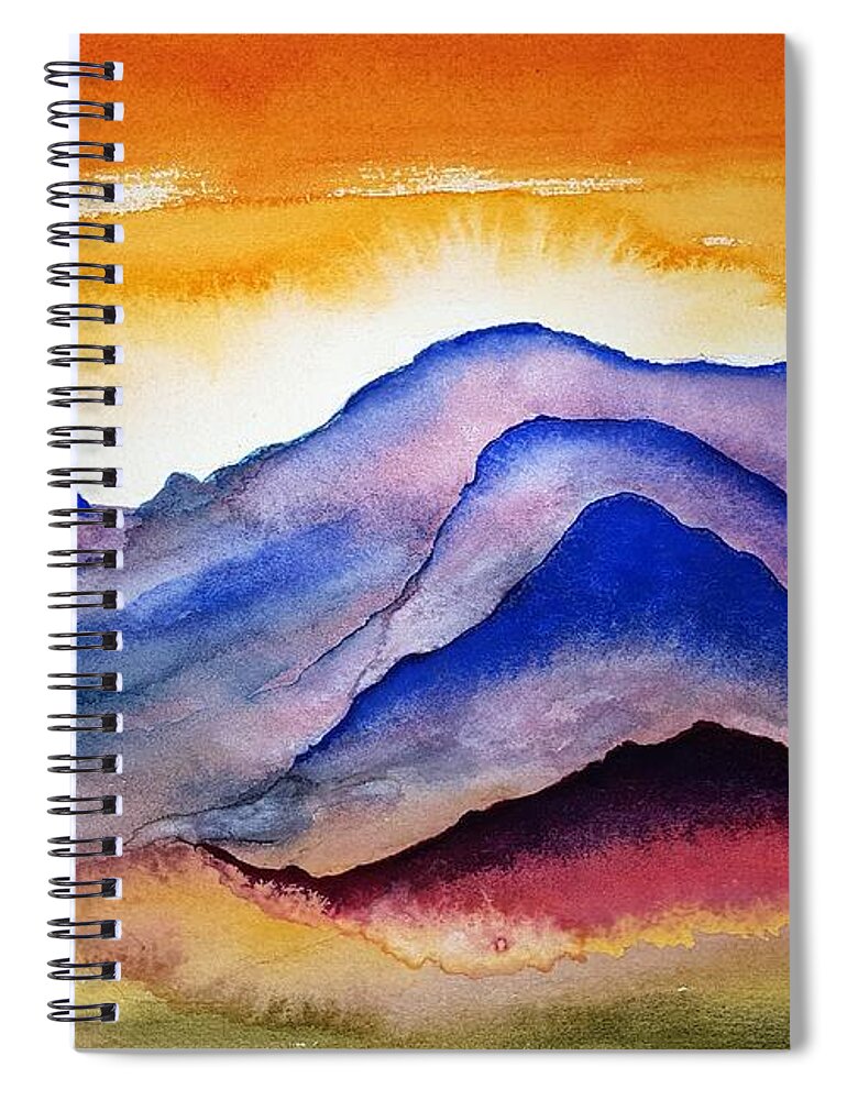 Watercolor Spiral Notebook featuring the painting Planet Four Lore by John Klobucher