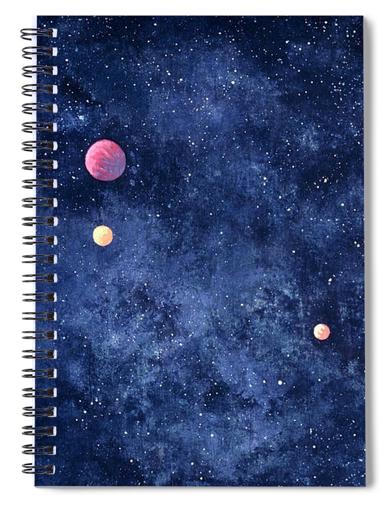 The Media Spiral Notebook featuring the photograph Planets In Solar System by Huntstock