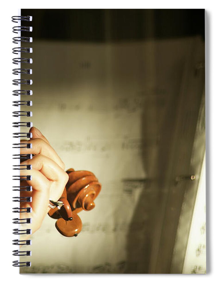 Sheet Music Spiral Notebook featuring the photograph Play The Violin by Aaron Mccoy