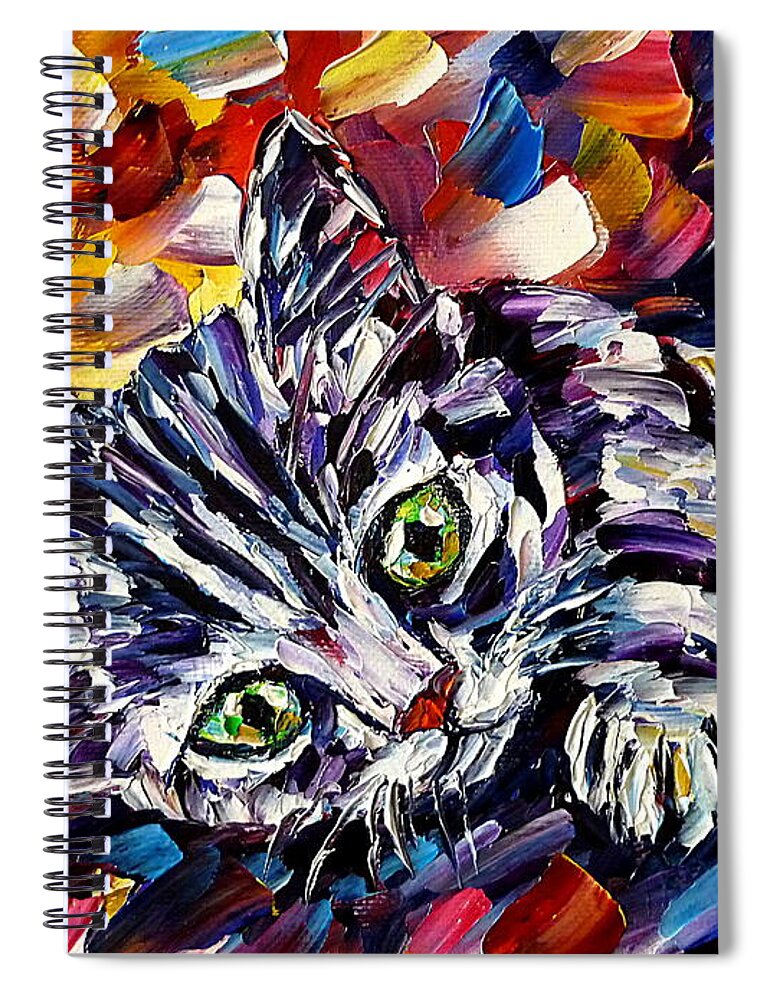Sad Look Spiral Notebook featuring the painting Play With Me by Mirek Kuzniar