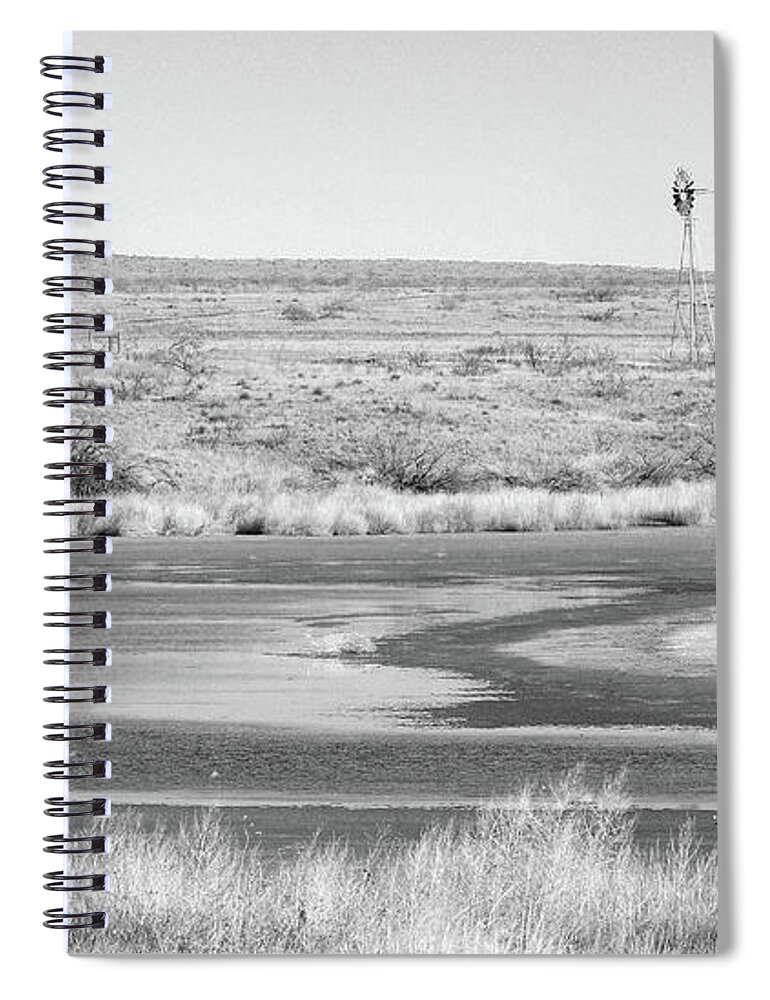 Richard E. Porter Spiral Notebook featuring the photograph Playa Lake - Muleshoe Wildlife Refuge, Texas by Richard Porter