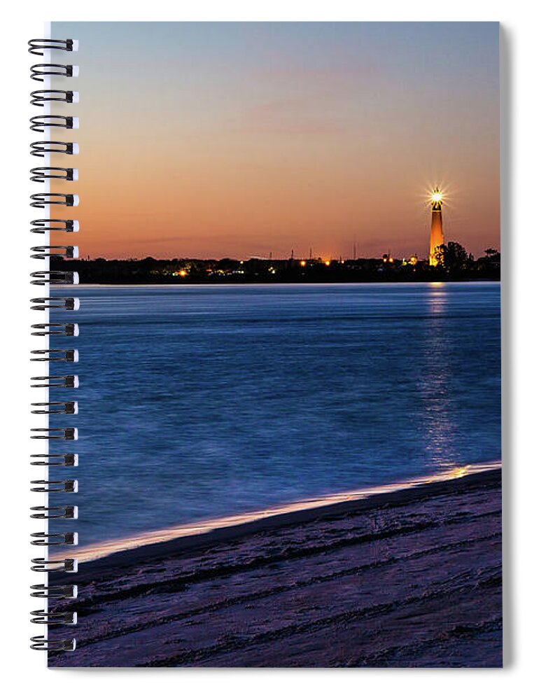 Sunset Spiral Notebook featuring the photograph Ponce Lighthouse at Sunset by Fred DeSousa