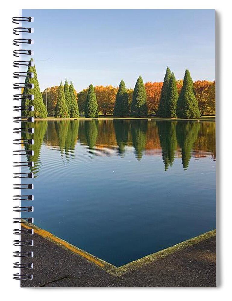 Scenics Spiral Notebook featuring the photograph Pond In Eastmorland Park, Portland by Design Pics/craig Tuttle