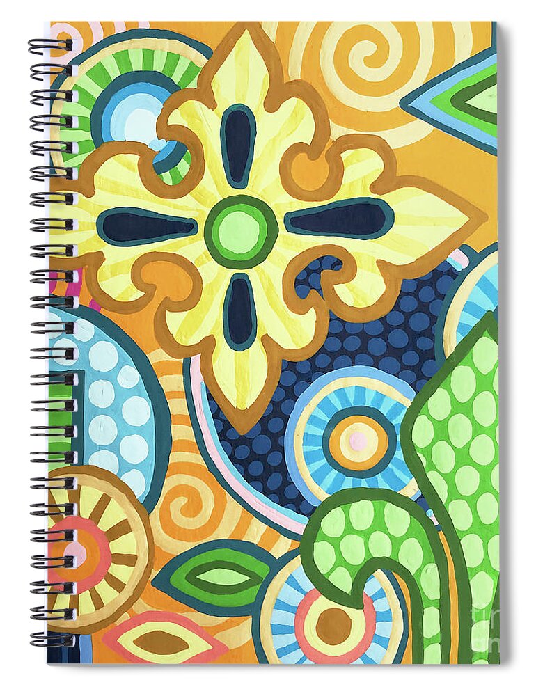 Floral Spiral Notebook featuring the painting Pop Botanical 1 by Amy E Fraser