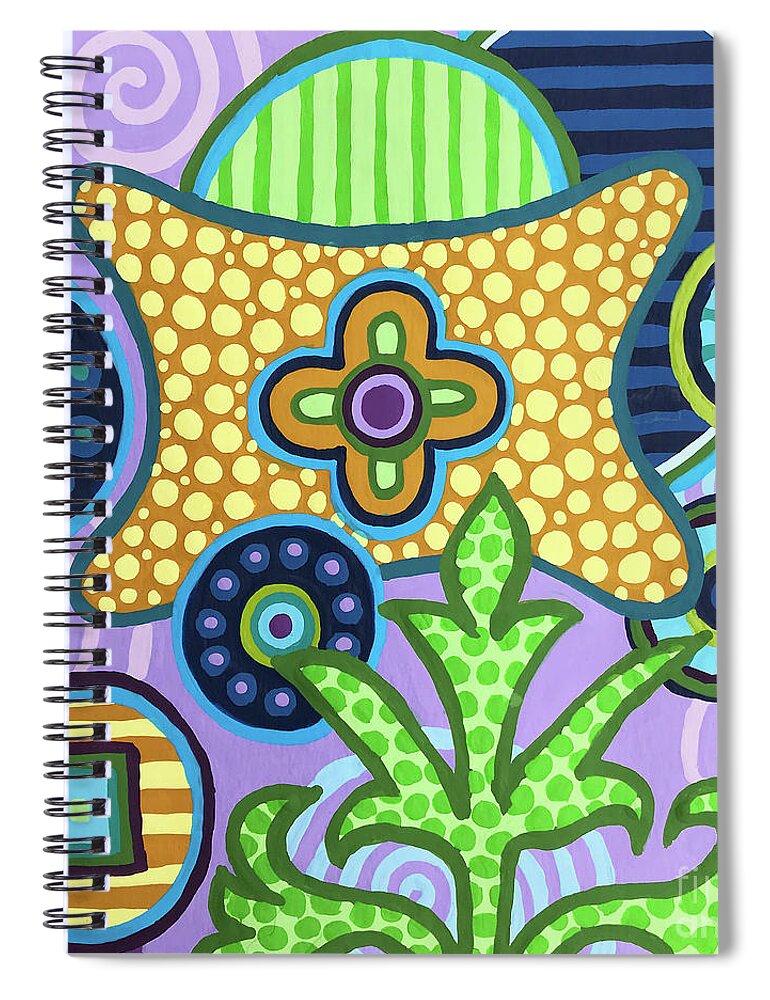 Floral Spiral Notebook featuring the painting Pop Botanical 2 by Amy E Fraser