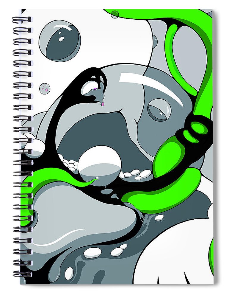 Vines Spiral Notebook featuring the drawing POP Culture by Craig Tilley