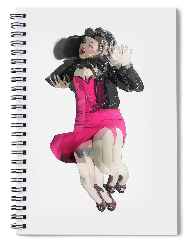 Amanda J Armstrong Model Spiral Notebook featuring the pyrography POP Lauren by Amanda Armstrong
