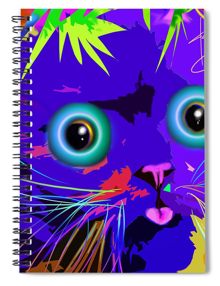 Dizzycats Spiral Notebook featuring the painting pOpCat Lusardi by DC Langer