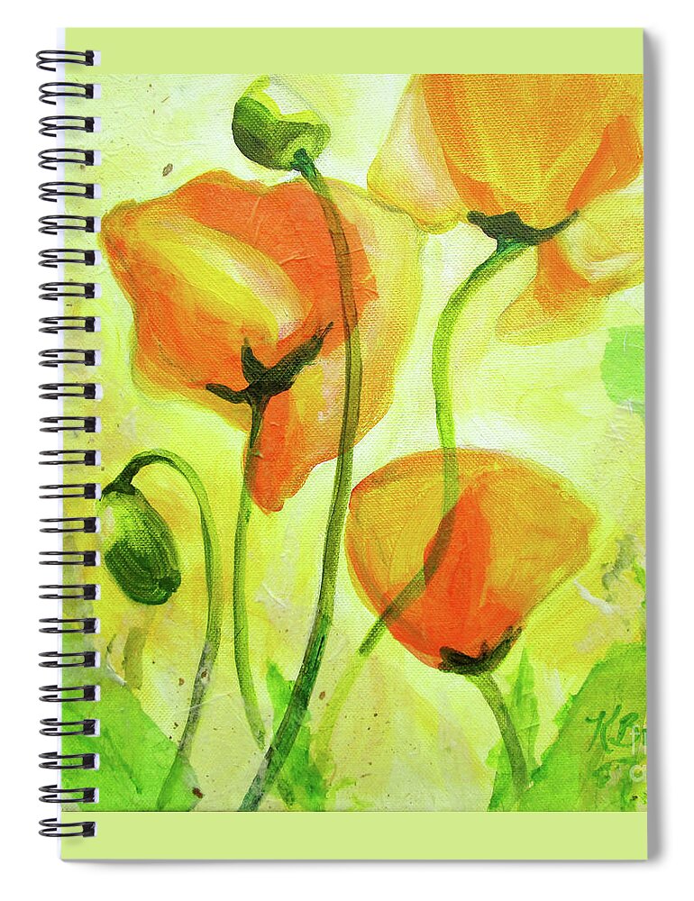 All Spiral Notebook featuring the painting Poppies for Abundance by Kathy Braud