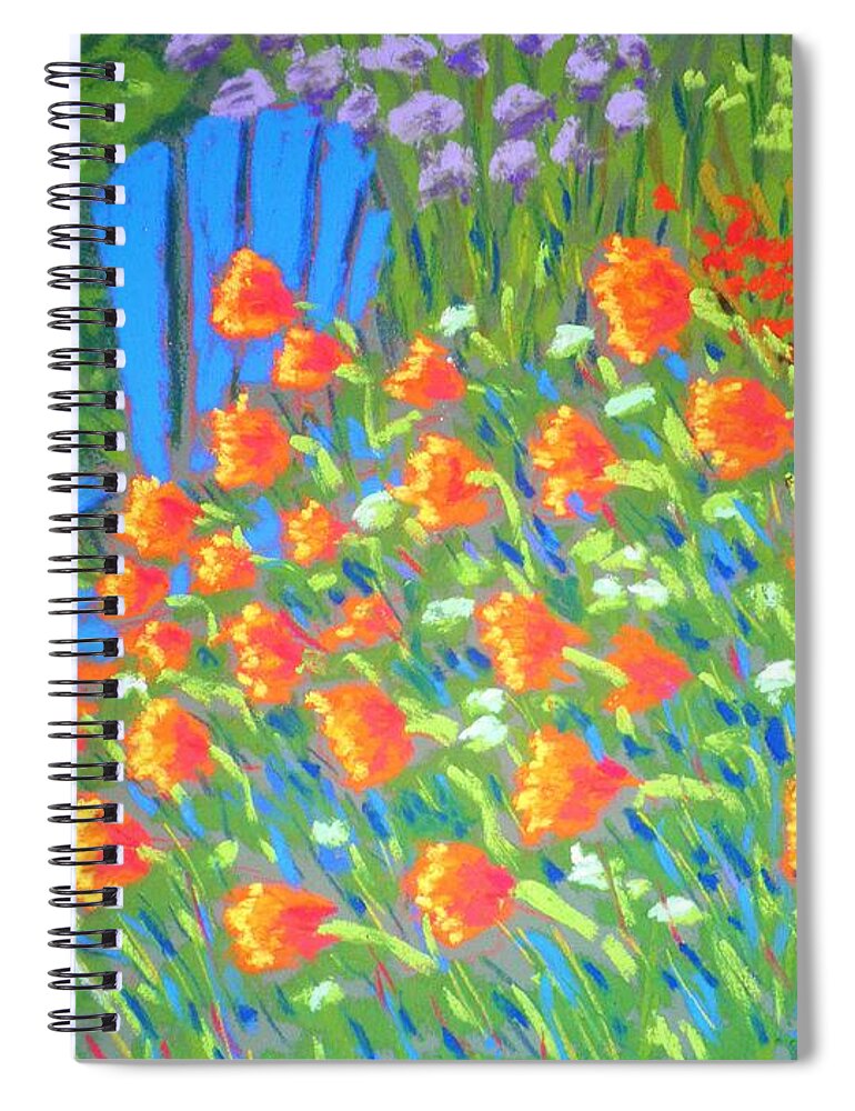 Pastels Spiral Notebook featuring the pastel Poppies in the Wind by Rae Smith PAC