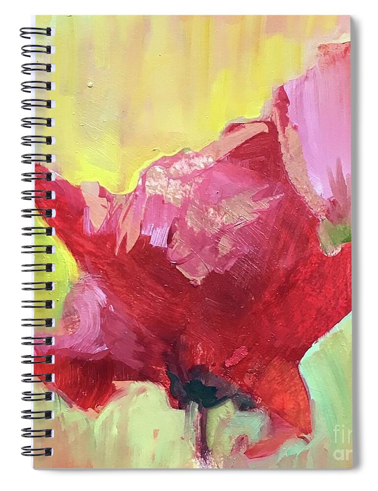 Poppy Painting Spiral Notebook featuring the painting Poppy 2 by B Rossitto