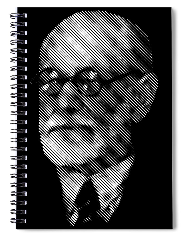  Father Of Psychoanalysis - Portrait Spiral Notebook featuring the digital art portrait of Sigmund Freud by Cu Biz