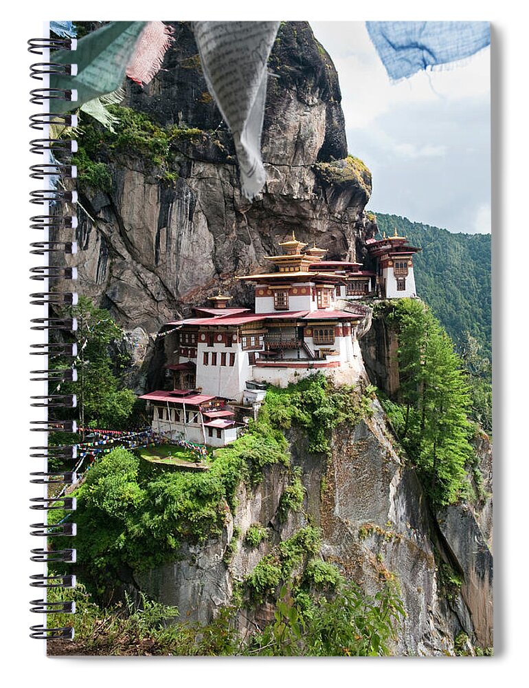 Built Structure Spiral Notebook featuring the photograph Portrait View Of Tigers Nest Monastery by Leezsnow