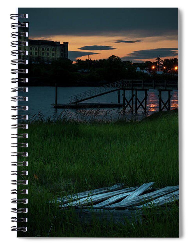Old Prison Spiral Notebook featuring the photograph Portsmouth Naval Prison by Vicky Edgerly