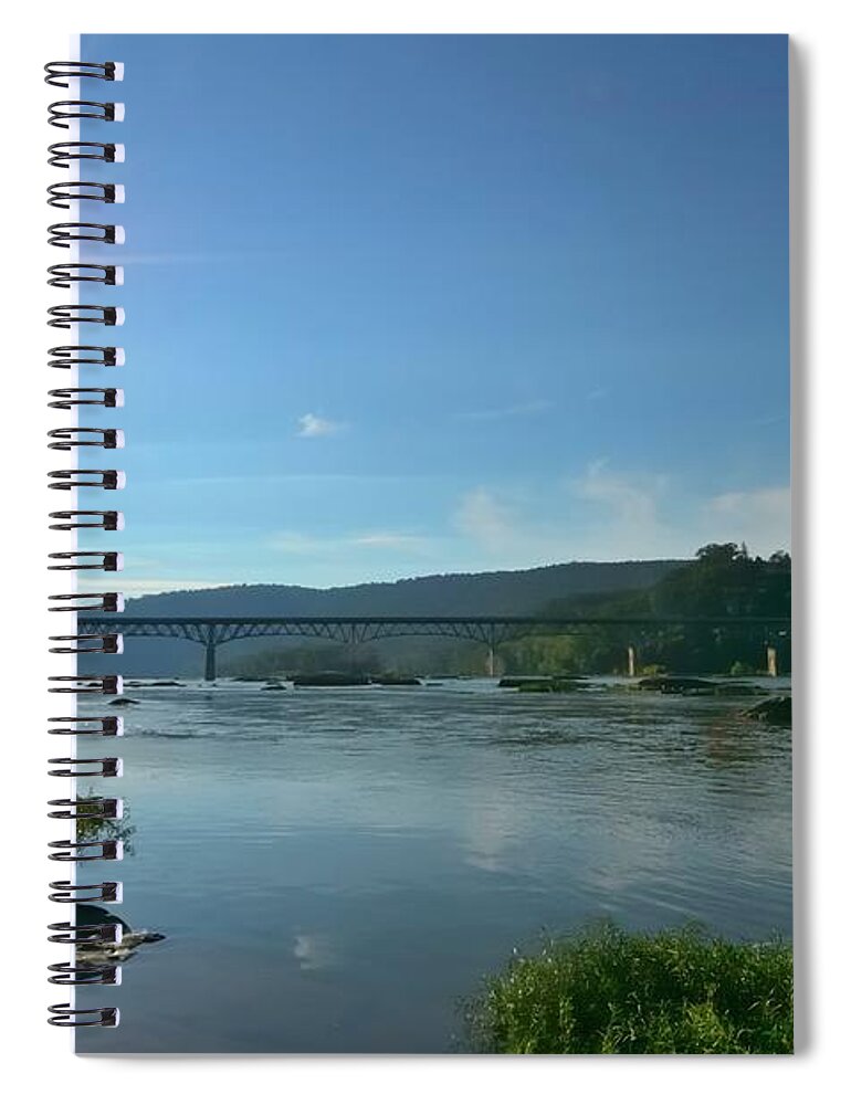 Water's Edge Spiral Notebook featuring the photograph Potomac River Starburst by Joesboy