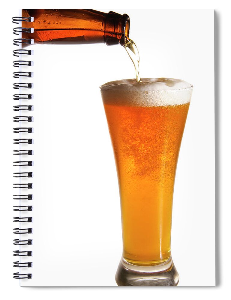 White Background Spiral Notebook featuring the photograph Pouring Beer Wclipping Path by Doug4537