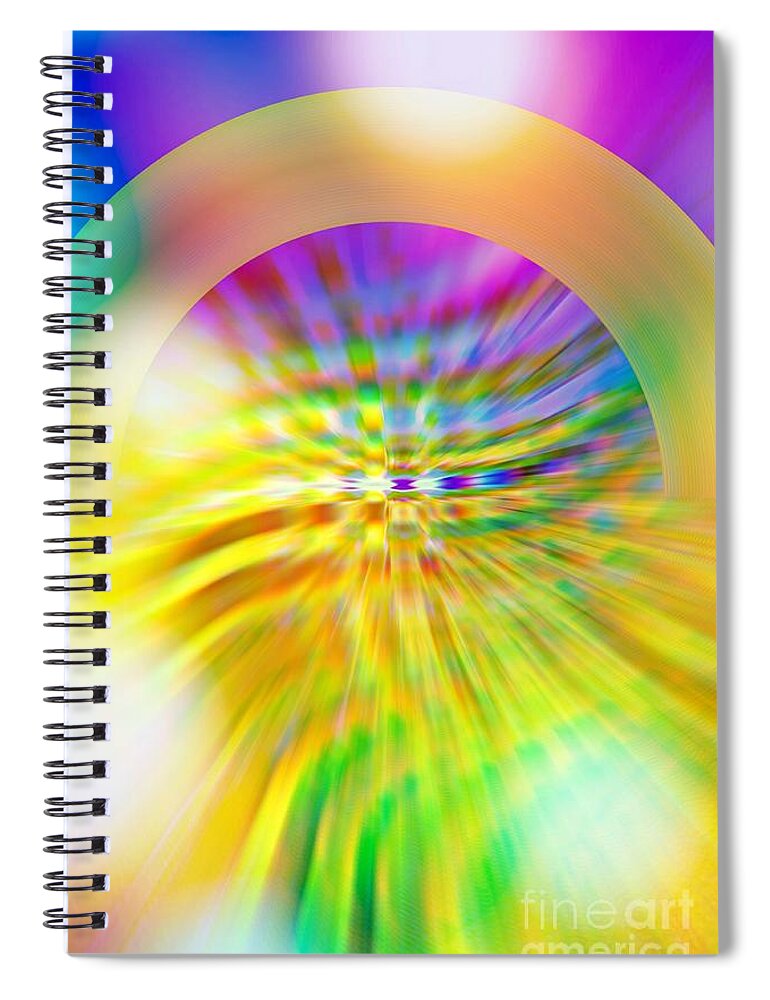 Colorful Spiral Notebook featuring the digital art Pouring Sunshine And Rainbows by Rachel Hannah