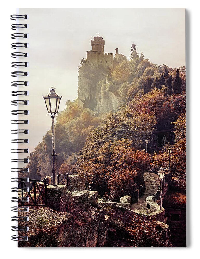 San Marino Spiral Notebook featuring the photograph Pretty autumn morning in San Marino by Jaroslaw Blaminsky