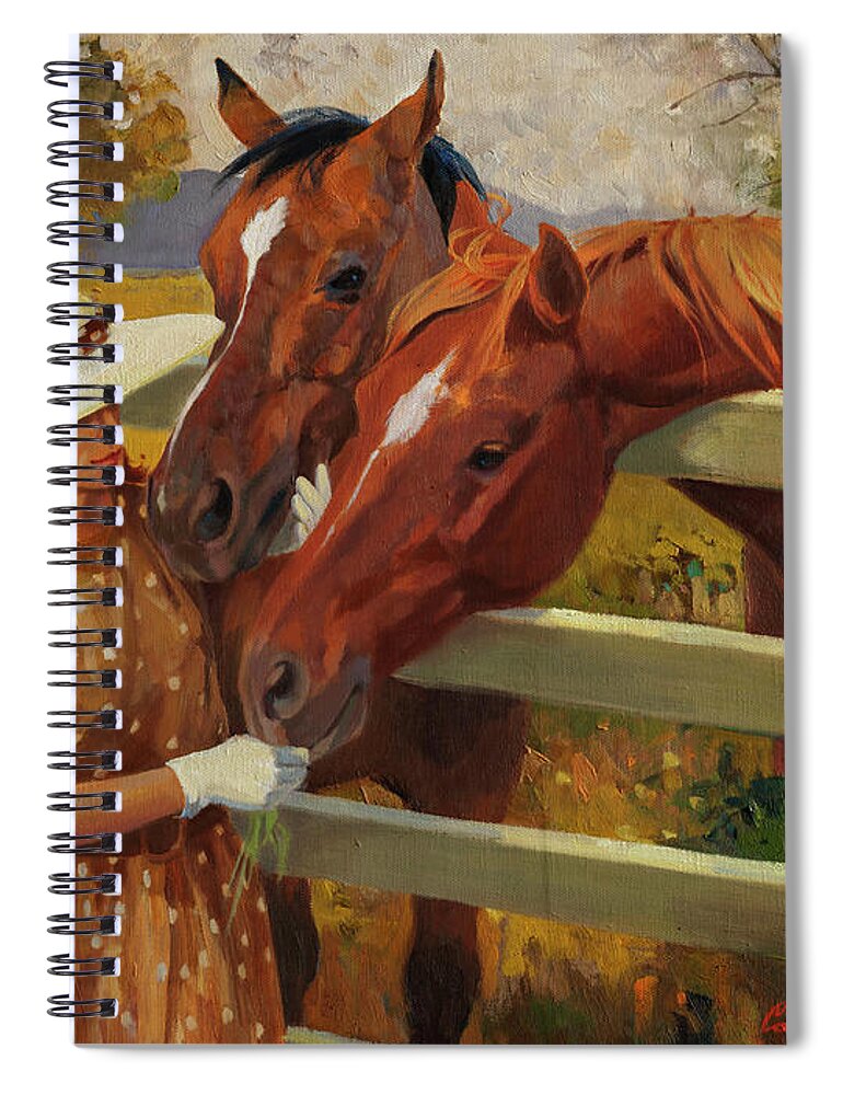 Figurative Art Spiral Notebook featuring the painting Pretty Woman by Carolyne Hawley