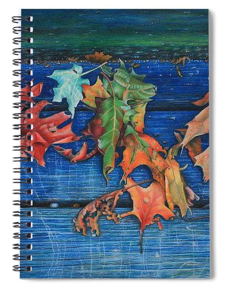 Four Seasons Spiral Notebook featuring the drawing Primary Season by Pamela Clements