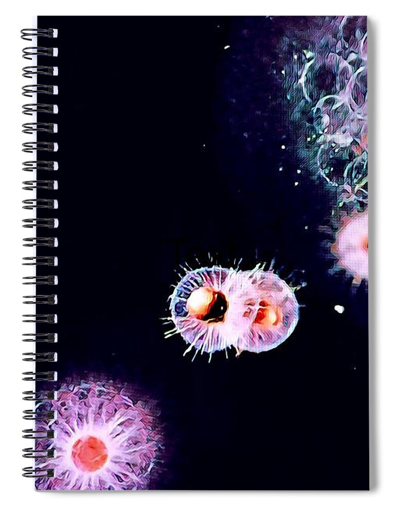 Evolution Spiral Notebook featuring the digital art Primordial by Denise Railey
