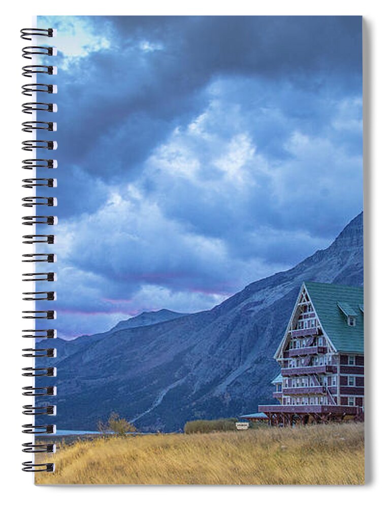 Prince Of Wales Hotel Spiral Notebook featuring the photograph Prince of Wales Hotel at Sunrise by Tim Kathka