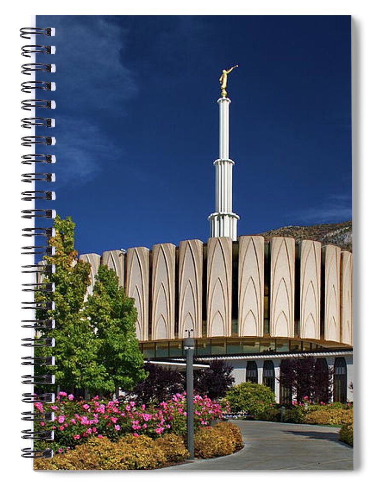 Temple Spiral Notebook featuring the photograph Provo Utah Temple by Nathan Abbott