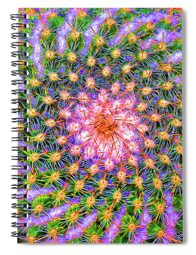 Cactus Spiral Notebook featuring the photograph Psychedelic by Tiffany Whisler