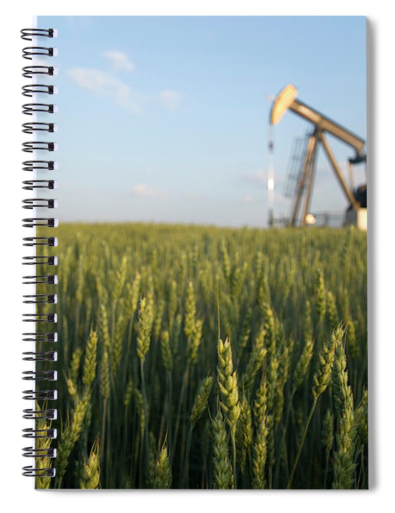 Natural Gas Spiral Notebook featuring the photograph Pumpjack In A Field by Shotbydave
