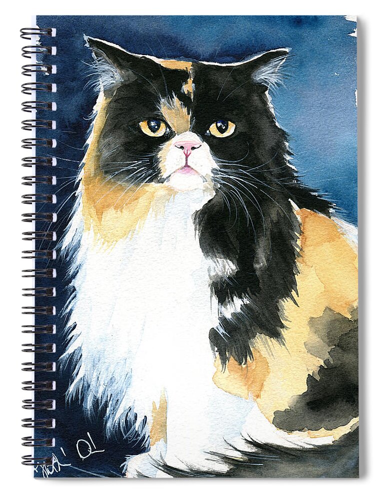 Cat Spiral Notebook featuring the painting Pumpy Persian Princess by Dora Hathazi Mendes