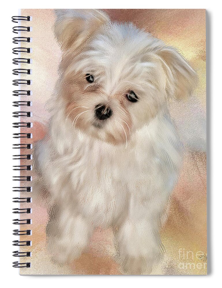 Animal Spiral Notebook featuring the digital art Puppy Dog Eyes by Lois Bryan