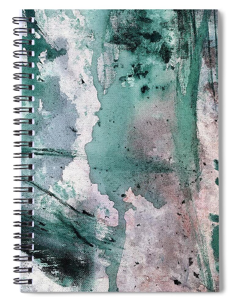 Purple And Green Abstract Painting 3 Spiral Notebook featuring the painting Purple and Green Abstract Painting 3 by Itsonlythemoon