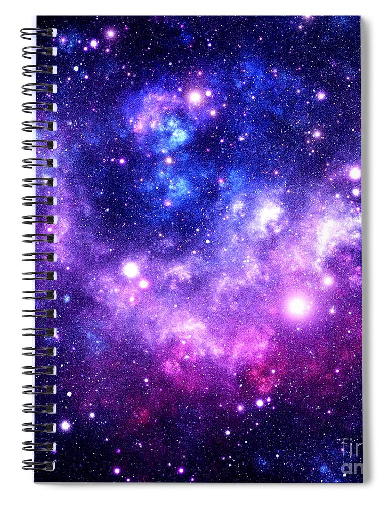 Purple Blue Galaxy Nebula Spiral Notebook