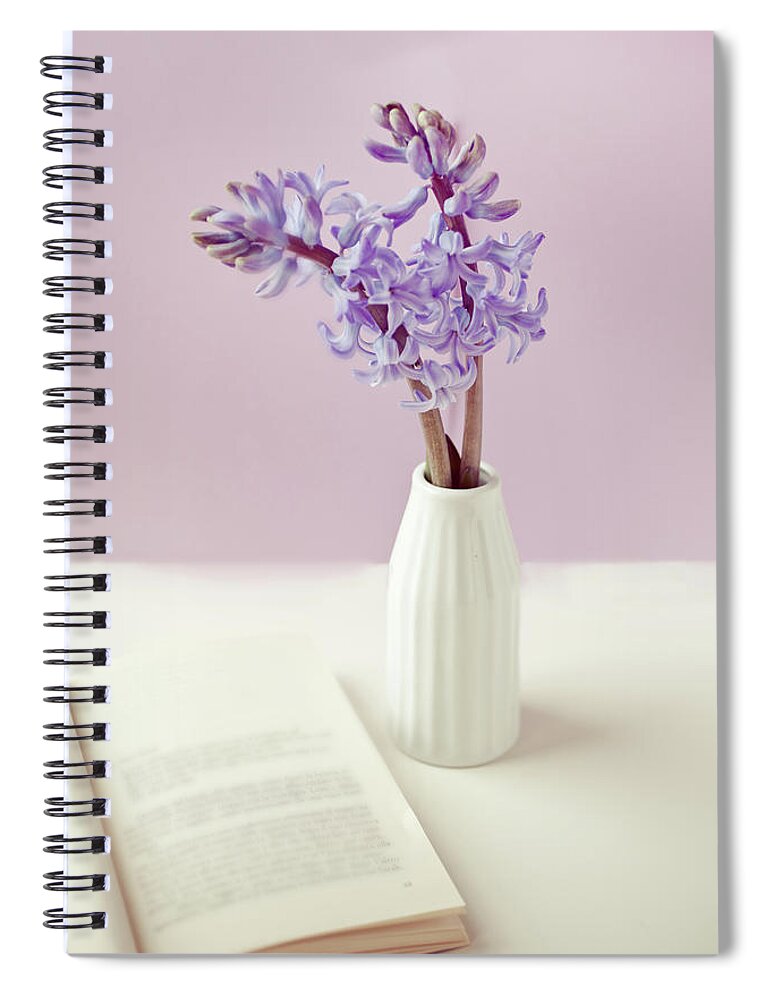 Vase Spiral Notebook featuring the photograph Purple Flower Vase by Uccia photography