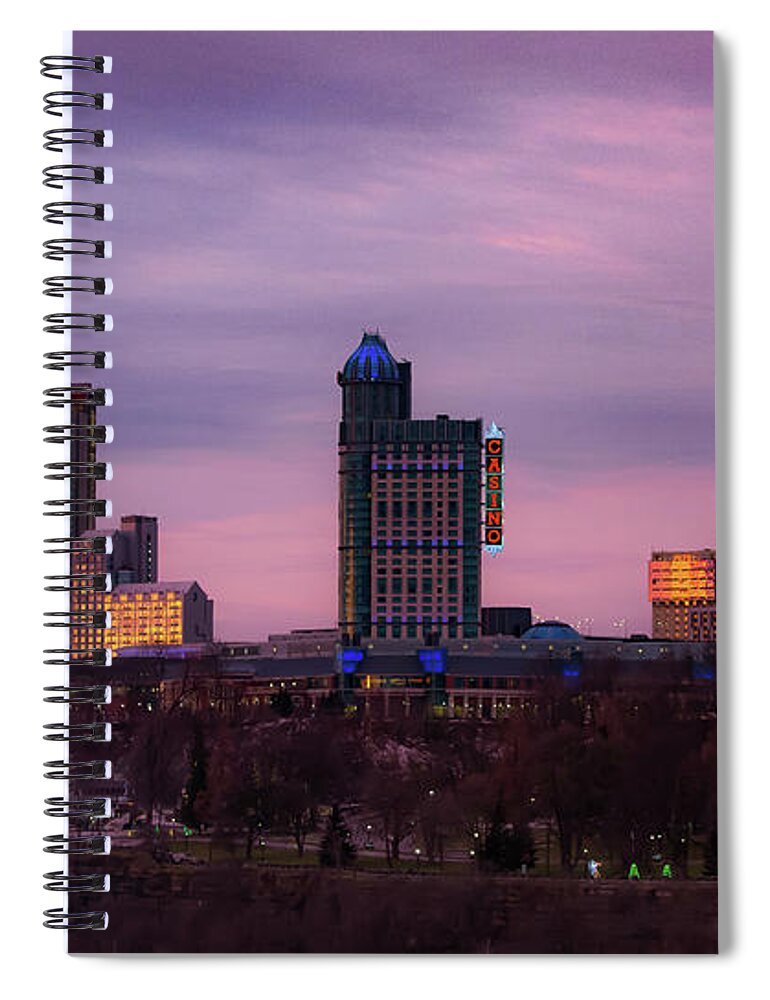 Niagara Falls Ontario Spiral Notebook featuring the photograph Purple Haze Skyline by Lora J Wilson