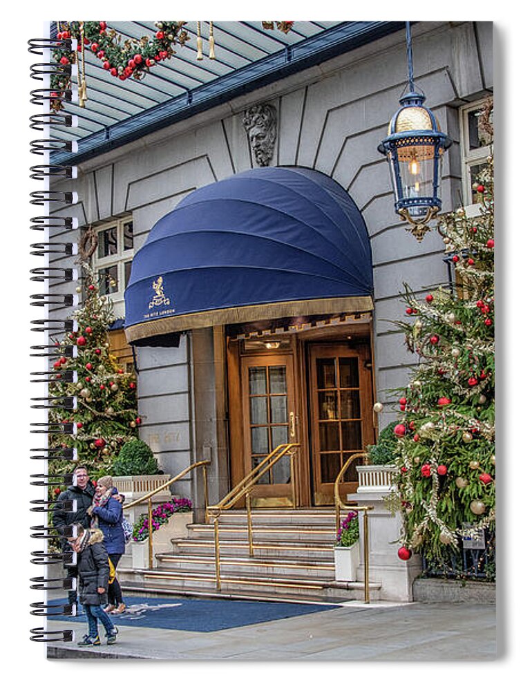 Ritz Hotel Spiral Notebook featuring the photograph Puttin' on the Ritz at Christmas by Marcy Wielfaert