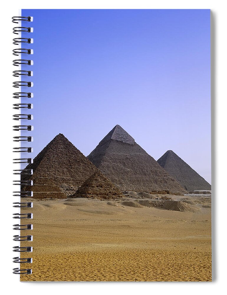 Clear Sky Spiral Notebook featuring the photograph Pyramids In Desert Landscape, Close Up by Stephen Studd