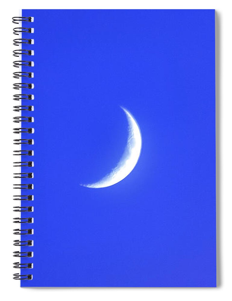 Photograph Spiral Notebook featuring the photograph Quarter Moon by Kelly Thackeray
