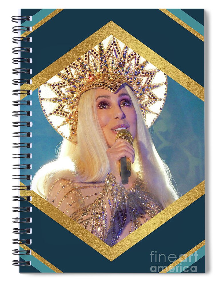 Cher Spiral Notebook featuring the digital art Queen Cher by Cher Style