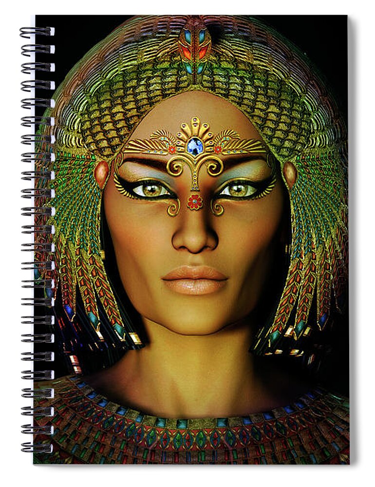 Queen Spiral Notebook featuring the digital art Queen Of The Nile by Shadowlea Is