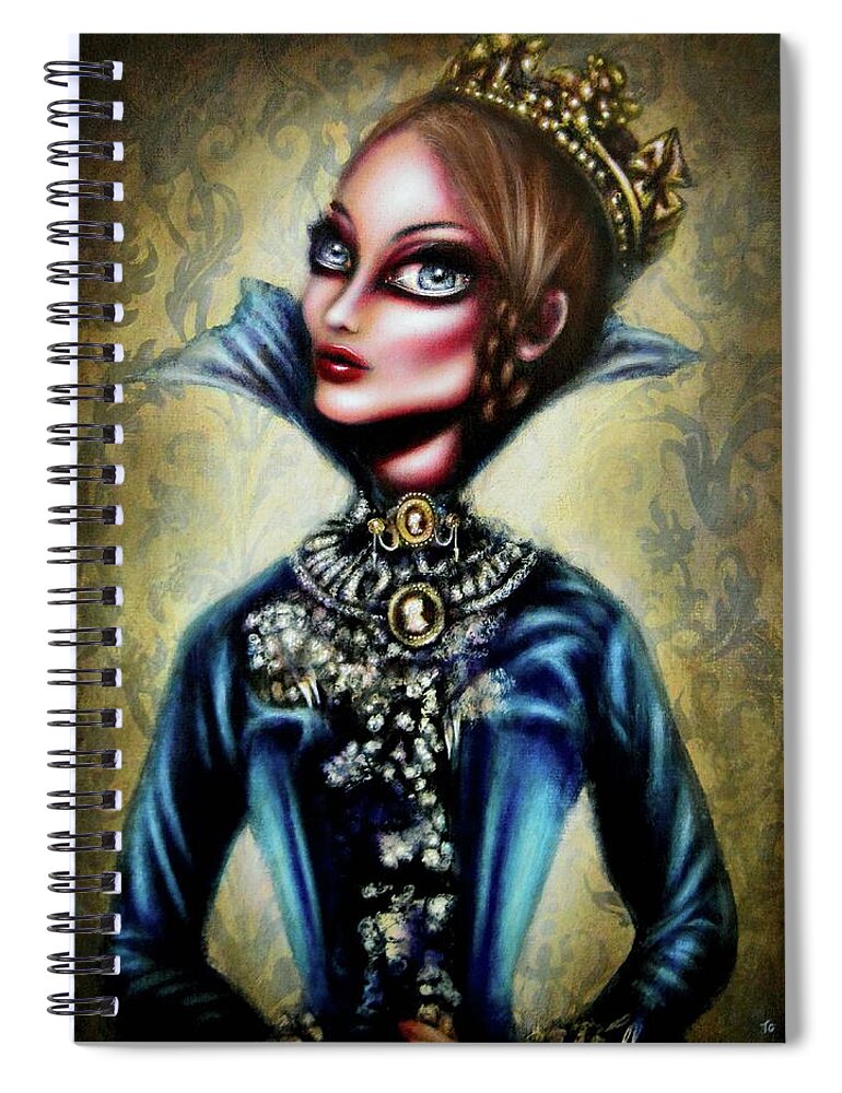 Yellow Spiral Notebook featuring the painting Queen Victoria and the Corset Era by Tiago Azevedo