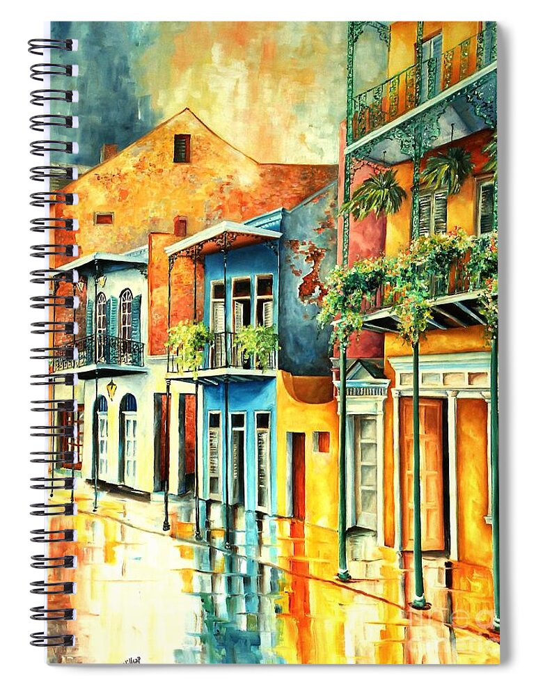 New Orleans Spiral Notebook featuring the painting Quiet in the Quarter by Diane Millsap