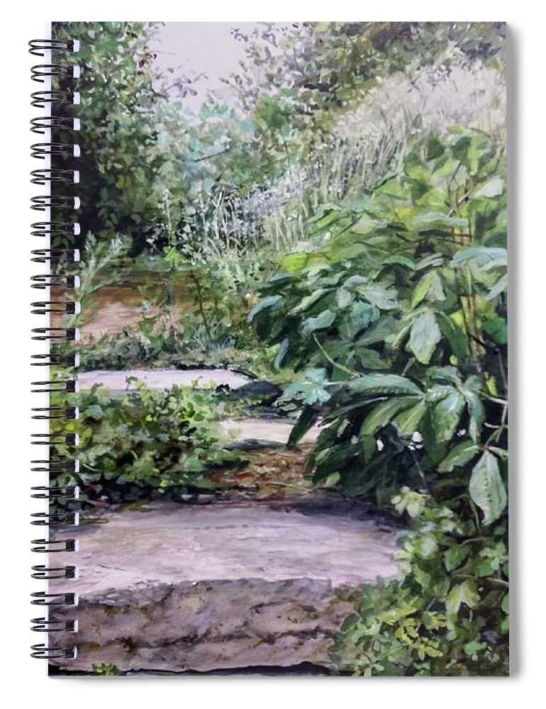 Garden Spiral Notebook featuring the painting Quiet Path by William Brody