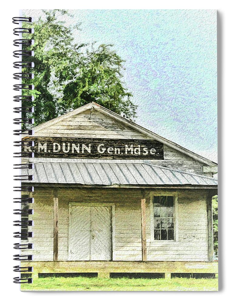 Mercantile Stores Spiral Notebook featuring the photograph Quiet Reminder of Yesterday in Goochland, County Virginia by Ola Allen