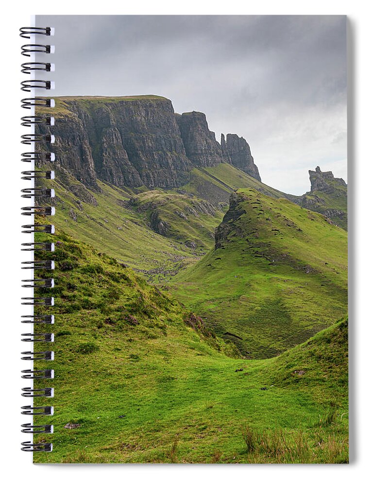 Isle Of Skye Spiral Notebook featuring the photograph Quiraing mountain summit in the Isle of Skye by Michalakis Ppalis