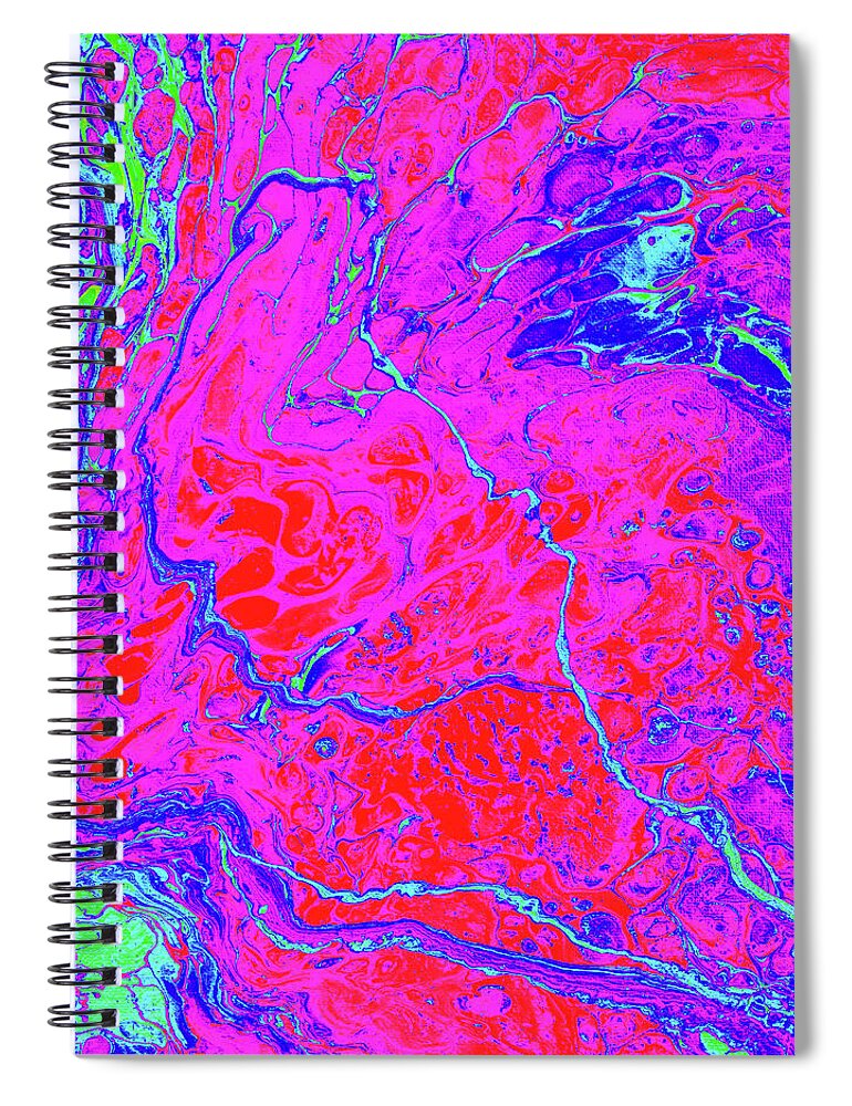 Fluid Spiral Notebook featuring the mixed media Radar Love by Jennifer Walsh