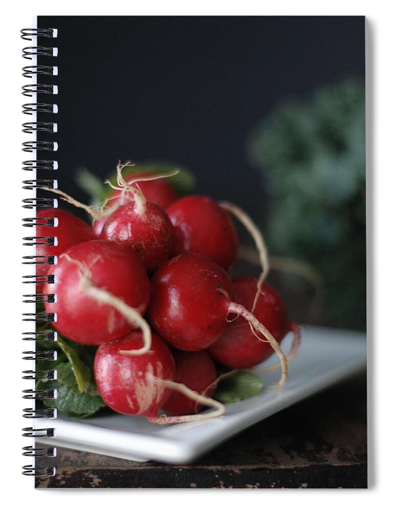 Healthy Eating Spiral Notebook featuring the photograph Radishes And Kale by Shawna Lemay