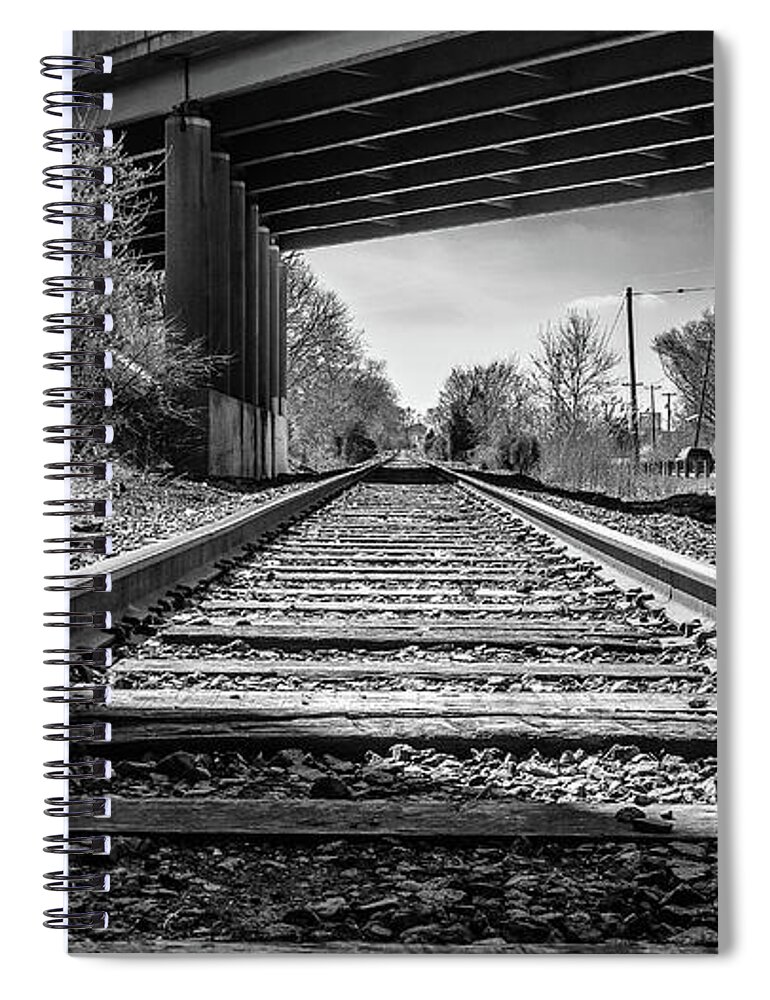 Moorestown Spiral Notebook featuring the photograph Railroad Tracks by Louis Dallara