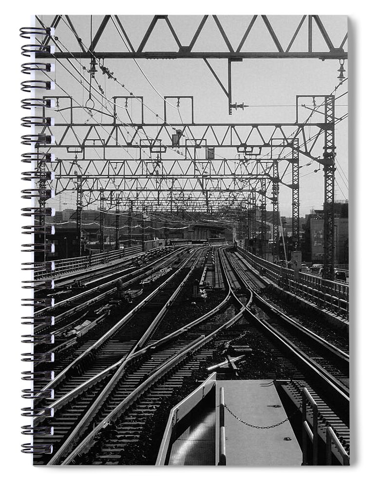 Railroad Track Spiral Notebook featuring the photograph Railway Tracks In Japan by Sner3jp