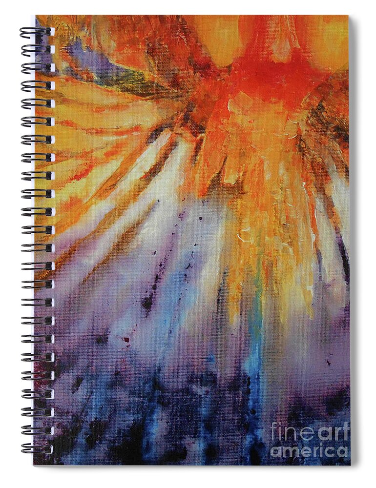 Abstract Spiral Notebook featuring the painting Rainbow Abstract Series 1 by Jane See